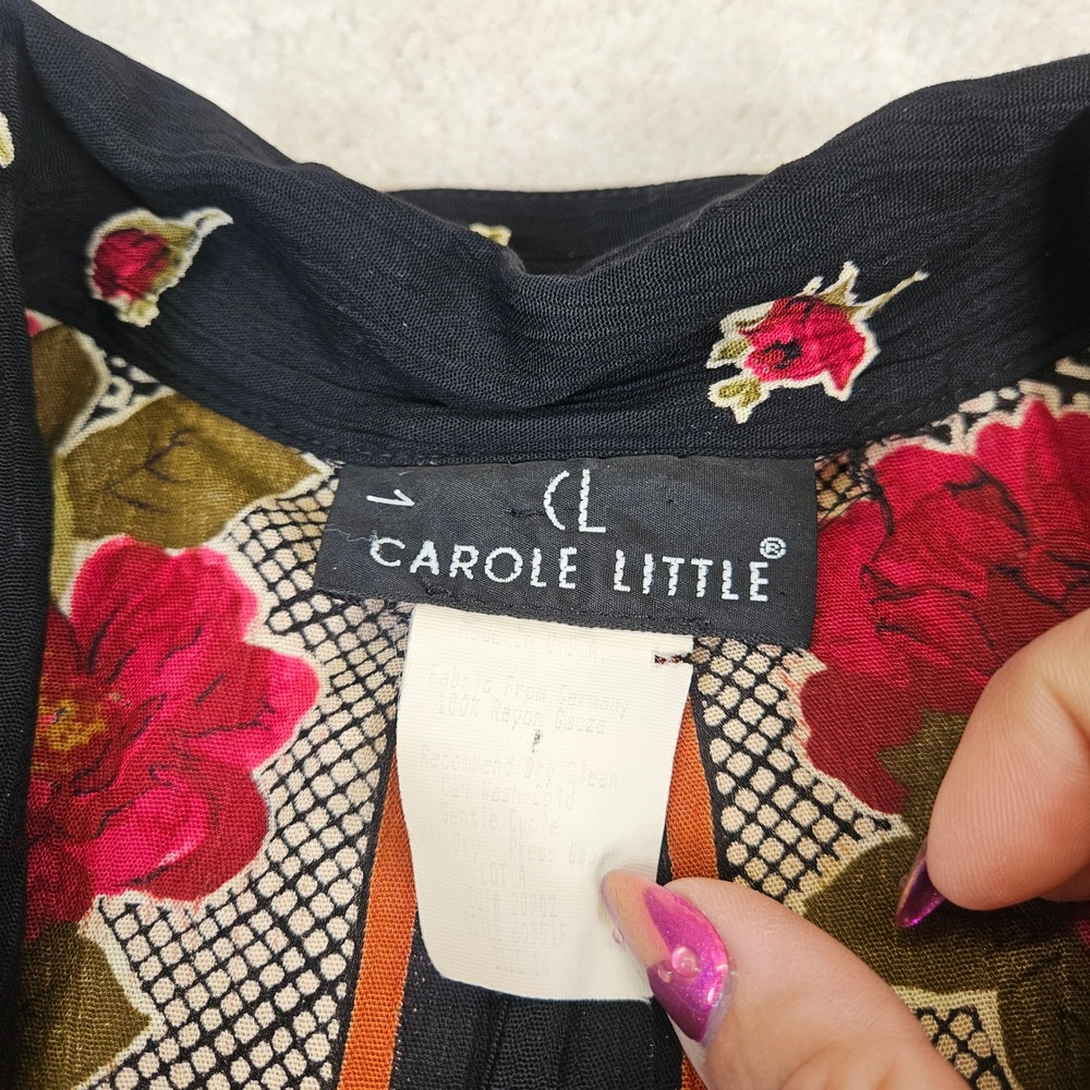 VTG Women's Carole Little Floral Tapestry Blazer Jacket Size 14 Oversized Artsy - Picture 2 of 8